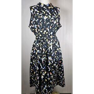 Jason Wu Confetti Print Sleeveless Dress Fit & Flare Dress Women's Size L New